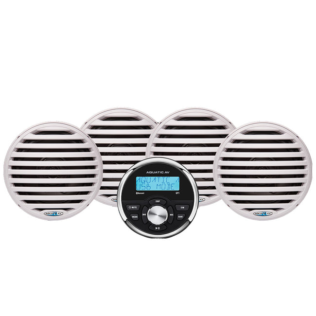 Aquatic AV Economy Gauge Stereo/Speakers Kit - White [EG200]