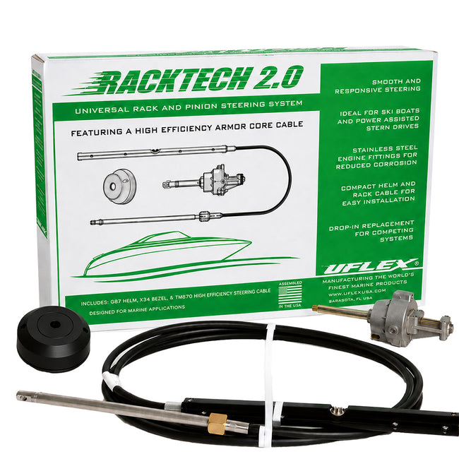 Uflex Racktech - 2.0 High Efficiency Rack  Pinion System Kit - 20' Cable [RACKTECH2.020]
