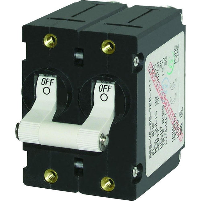 Blue Sea 7260 A-Series Double Pole Toggle - 20AMP - White [7260] - Rough Seas Marine