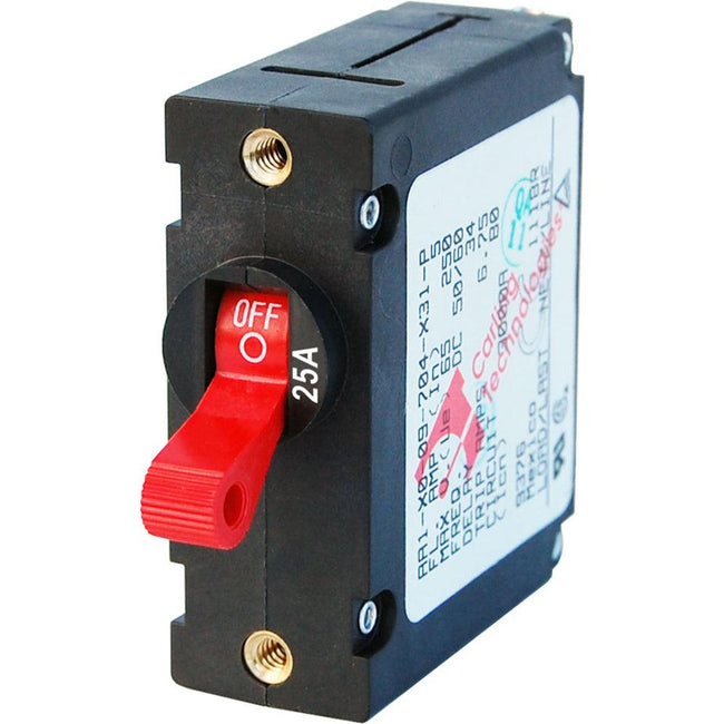 Blue Sea 7217 AC / DC Single Pole Magnetic World Circuit Breaker  -  25 Amp Red [7217] - Rough Seas Marine
