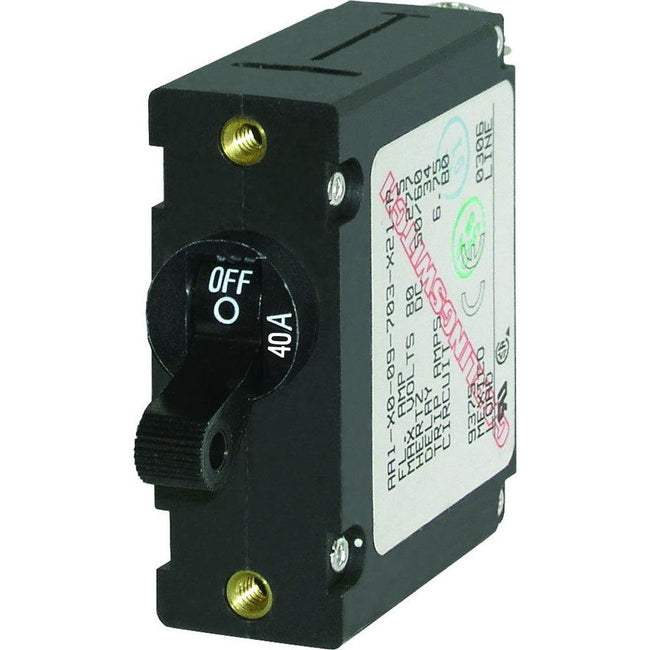 Blue Sea 7224 AC / DC Single Pole Magnetic World Circuit Breaker  -  40 Amp [7224] - Rough Seas Marine