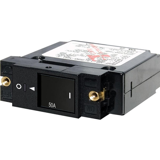 Blue Sea 7433 Single Pole Small Case 2" Slot Reset Rocker Circuit Breaker  -  50 Amp [7433] - Rough Seas Marine