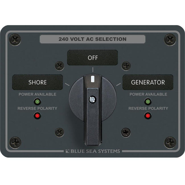 Blue Sea 8363 AC Rotary Switch Panel 65 Ampere 2 Positions + OFF, 3 Pole [8363] - Rough Seas Marine