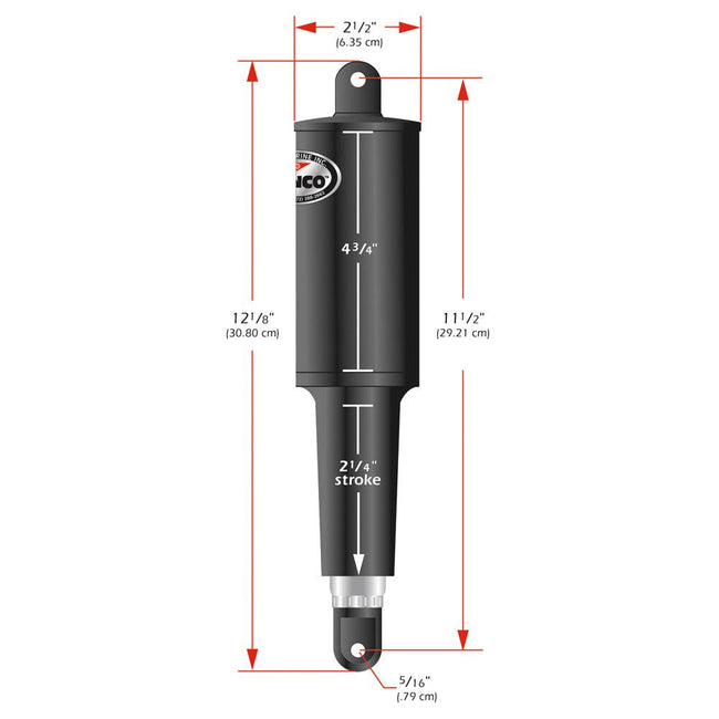 Lenco 101 Standard Actuator - 12V - 2-1/4" Stroke [15054-001] - Rough Seas Marine