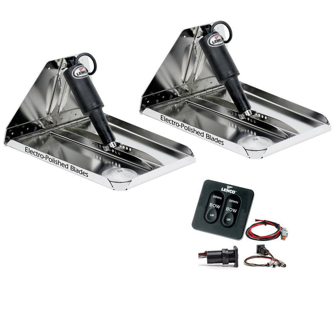 Lenco 16" x 12" Heavy Duty Performance Trim Tab Kit w/Standard Tactile Switch Kit 12V [RT16X12HD] - Rough Seas Marine