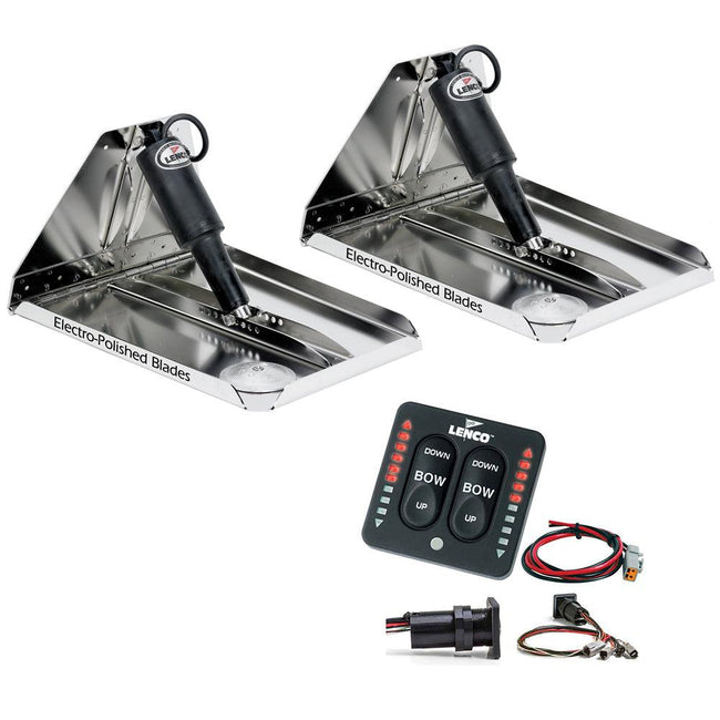 Lenco 16" x 12" Heavy Duty Performance Trim Tab Kit w/LED Indicator Switch Kit 12V [RT16X12HDI] - Rough Seas Marine