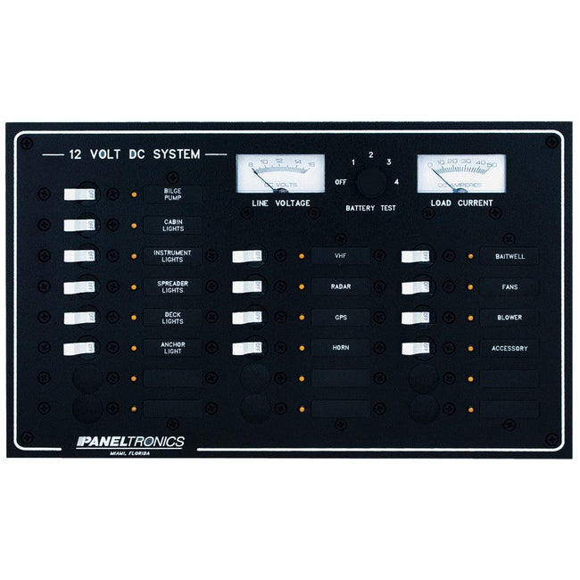 Paneltronics Standard DC 20 Position Breaker Panel & Meter [9973210B] - Rough Seas Marine