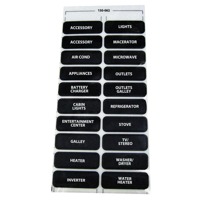 Paneltronics AC-20 Assorted Label Sheet [150-062] - Rough Seas Marine