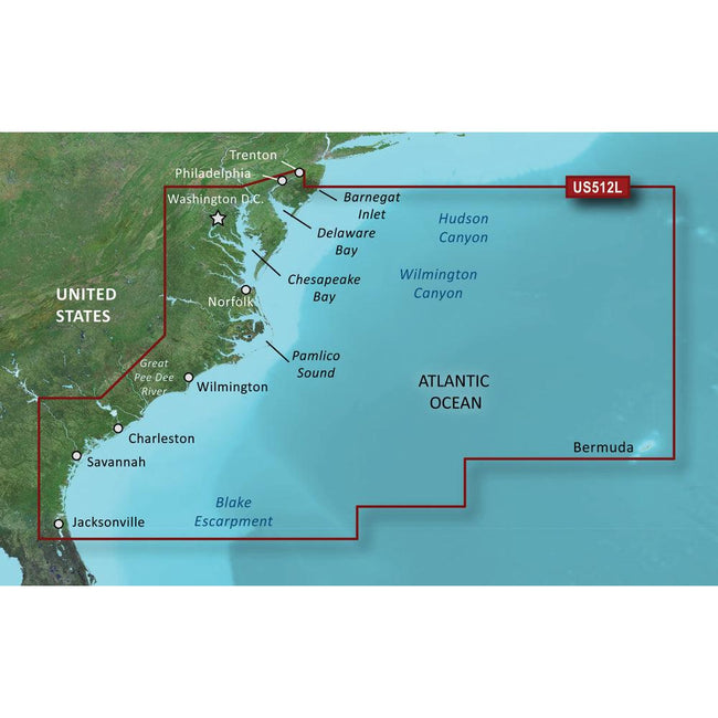 Garmin BlueChart g3 Vision HD - VUS512L - Mid-Atlantic - microSD/SD [010-C0741-00] - Rough Seas Marine
