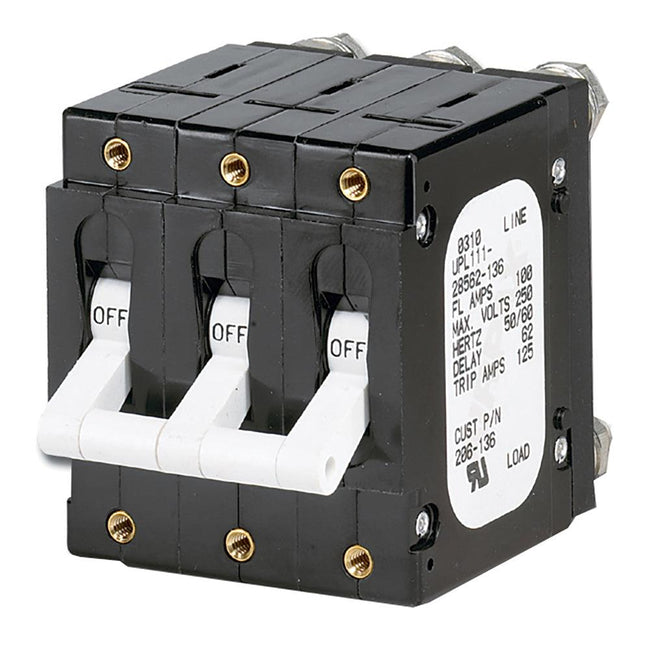 Paneltronics 'C' Frame Magnetic Circuit Breaker - 100 Amp - Triple Pole - White [206-136] - Rough Seas Marine