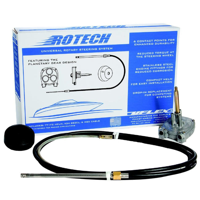 UFlex Rotech 8' Rotary Steering Package - Cable, Bezel, Helm [ROTECH08FC] - Rough Seas Marine