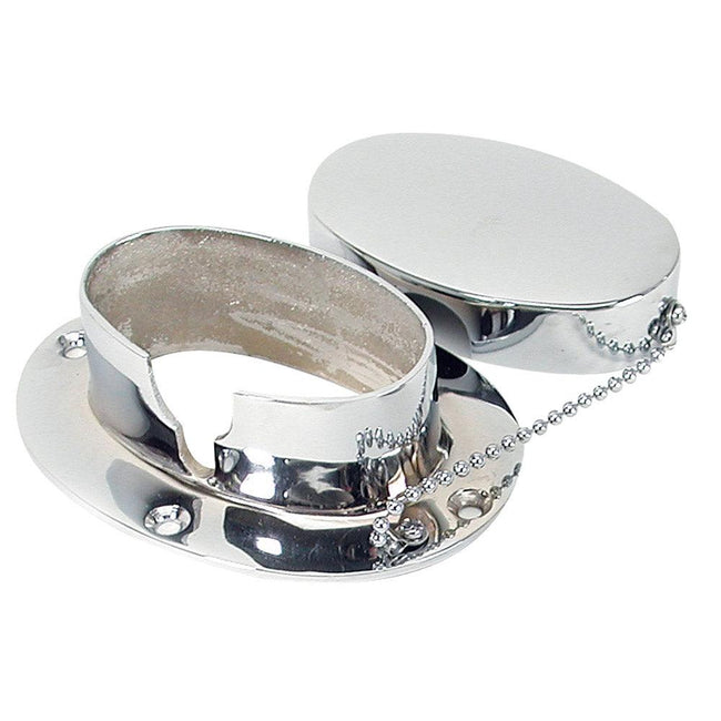 Whitecap Chain & Rope Deck Pipe 4" x 2-1/4" Chrome Plate [S-114C] - Rough Seas Marine
