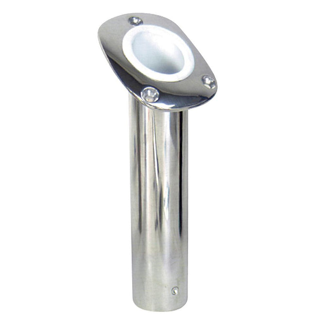 Whitecap Bluewater 30 Deg. Stamped S.S. Flush Mount Rod Holder [S-096] - Rough Seas Marine