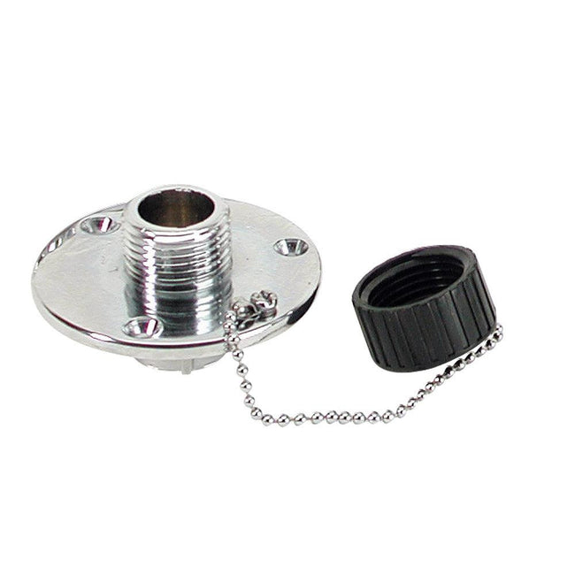 Whitecap C.P. Brass Outlet 2-3/4" Base 1" Depth [P-2454C] - Rough Seas Marine