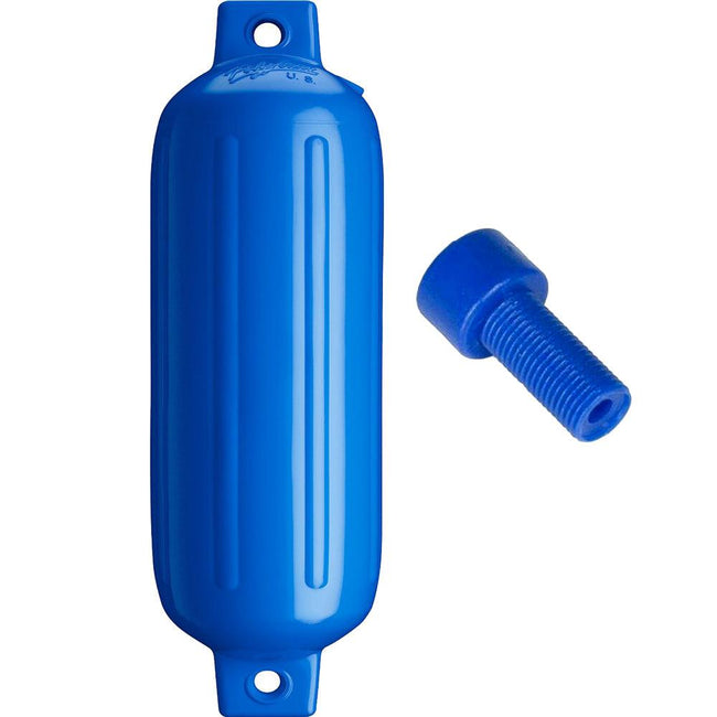 Polyform G-4 Twin Eye Fender 6.5" x 22" - Blue w/Adapter [G-4-BLUE] - Rough Seas Marine