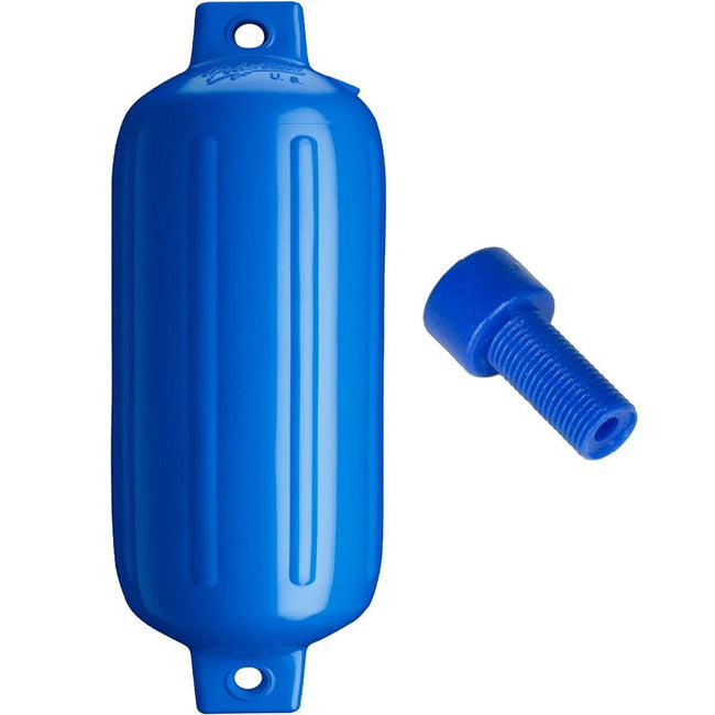 Polyform G-6 Twin Eye Fender 11" x 30" - Blue w/Adapter [G-6-BLUE] - Rough Seas Marine