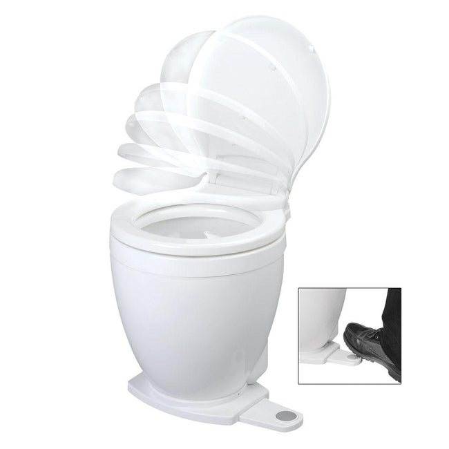 Jabsco Lite Flush Electric 12V Toilet w/Footswitch [58500-0012] - Rough Seas Marine
