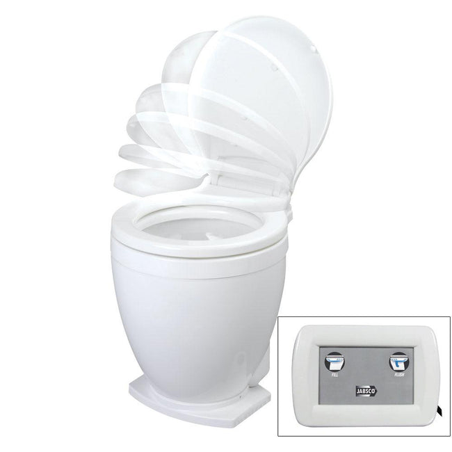 Jabsco Lite Flush Electric 12V Toilet w/Control Panel [58500-1012] - Rough Seas Marine