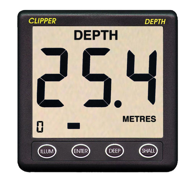 Clipper Depth Instrument w/Thru Hull Transducer & Cover [CL-D] - Rough Seas Marine