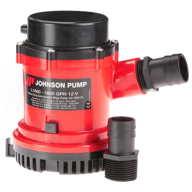 Johnson Pump 1600 GPH Bilge Pump 1-1/8" Hose 12V [16004-00] - Rough Seas Marine