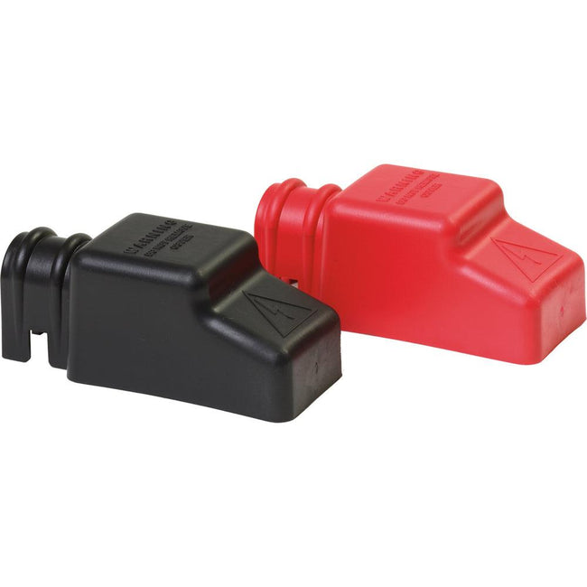 Blue Sea 4018 Square CableCap Insulators Pair Red/Black [4018] - Rough Seas Marine