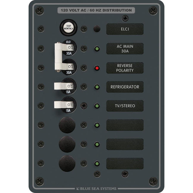 Blue Sea 8101 ELCI GFCI Panel AC 5 Position [8101] - Rough Seas Marine