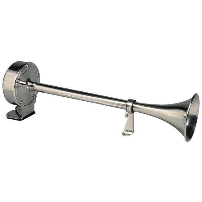 Schmitt  Ongaro Deluxe All-Stainless Single Trumpet Horn - 12V [10027] - Rough Seas Marine