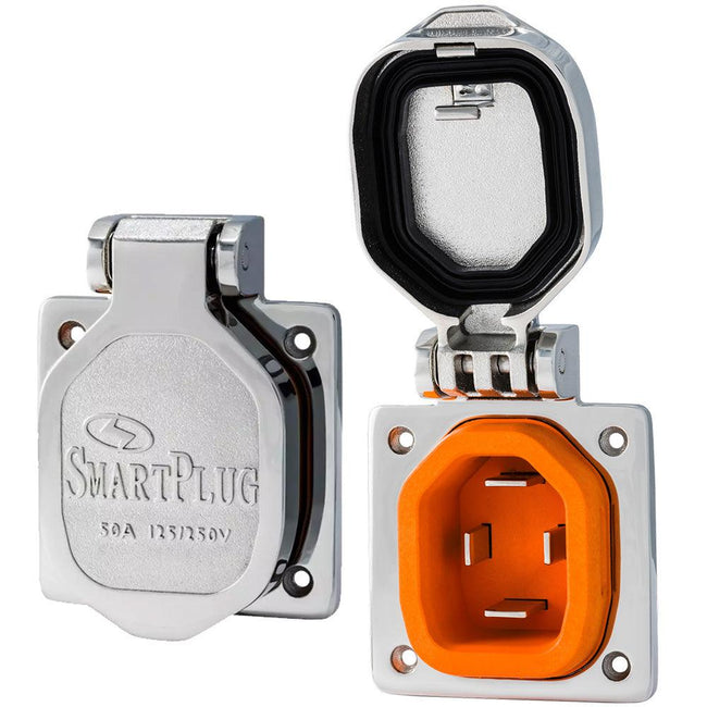 SmartPlug 50 AMP Male Inlet Cover - Stainless Steel [BM50S] - Rough Seas Marine