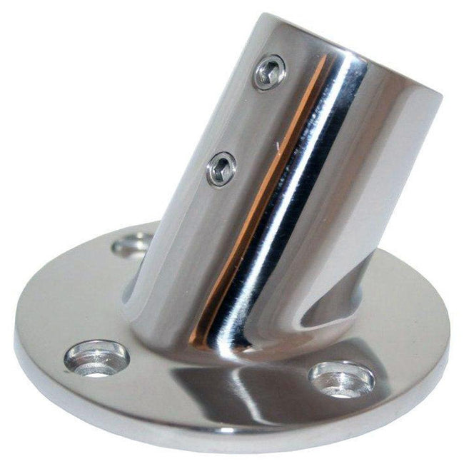 Whitecap " O.D. 60 Degree Round Base SS Rail Fitting [6040C] - Rough Seas Marine