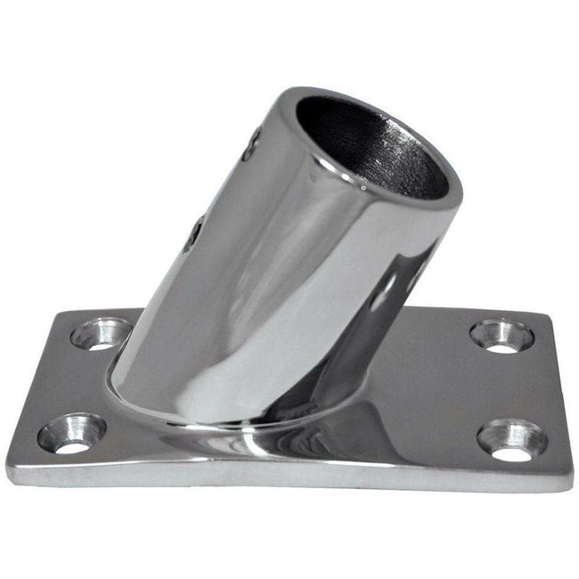 Whitecap " O.D. 60 Degree Rectangle Base SS Rail Fitting [6042C] - Rough Seas Marine