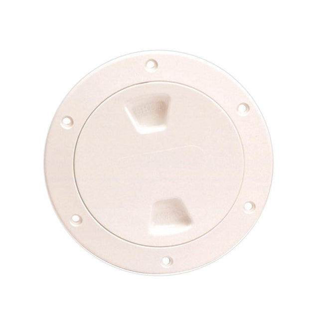 Beckson 4" Smooth Center Screw-Out Deck Plate - Beige [DP40-N] - Rough Seas Marine