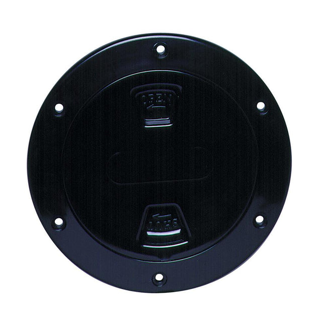 Beckson 4" Smooth Center Screw-Out Deck Plate - Black [DP40-B] - Rough Seas Marine