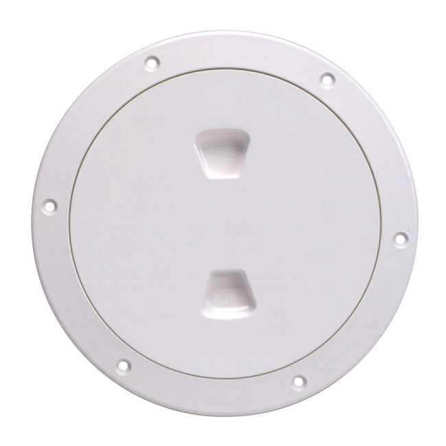 Beckson 6" Smooth Center Screw-Out Deck Plate - White [DP60-W] - Rough Seas Marine