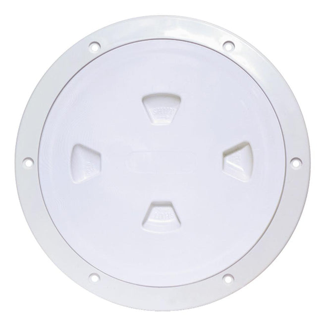 Beckson 8" Smooth Center Screw-Out Deck Plate - White [DP80-W] - Rough Seas Marine