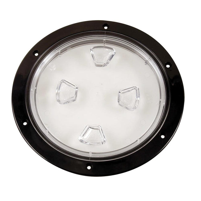 Beckson 8" Clear Center Screw-Out Deck Plate - Black [DP80-B-C] - Rough Seas Marine