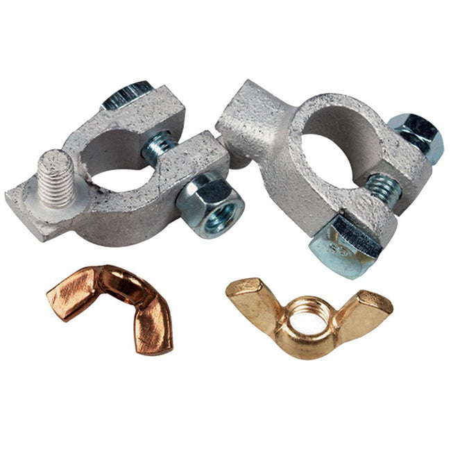 Ancor Tinned Battery Terminal - 5/16" & 3/8" Stud - Positive & Negative Combo [260322] - Rough Seas Marine
