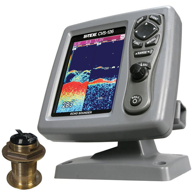 SI-TEX CVS-126 Dual Frequency Color Echo Sounder w/B60 20 Transducer B-60-20-CX [CVS-1266020] - Rough Seas Marine