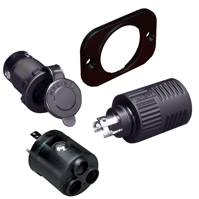 Marinco ConnectPro Charging/Trolling Receptacle, Plug & 6-Guage Adapter [12VCP6] - Rough Seas Marine