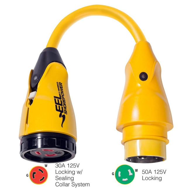 Marinco P503-30 EEL 30A-125V Female to 50A-125V Male Pigtail Adapter - Yellow [P503-30] - Rough Seas Marine