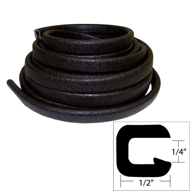 TACO Flexible Vinyl Trim - 1/4" Opening x 1/2"W x 25'L - Black [V30-1008B25-1] - Rough Seas Marine