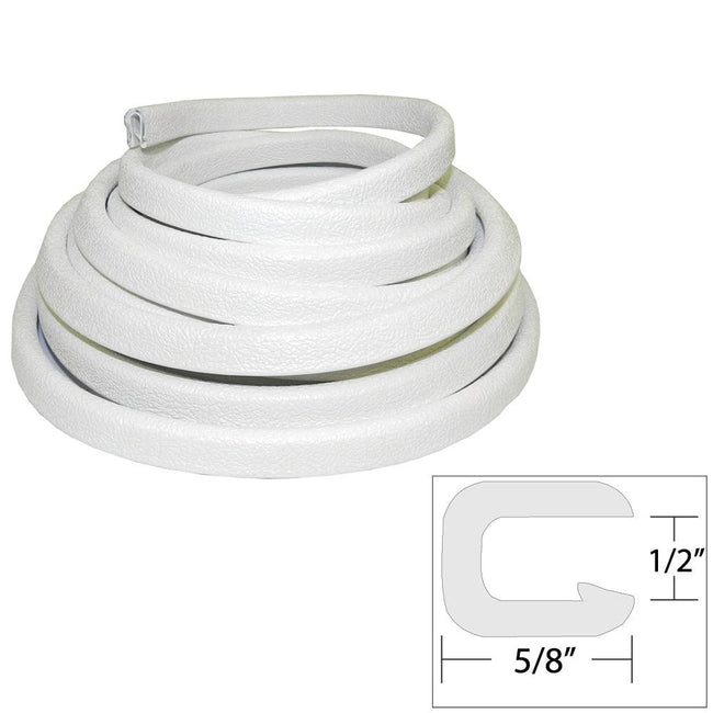 TACO Flexible Vinyl Trim - 1/2" Opening x "W x 25'L - White [V30-1316W25-1] - Rough Seas Marine