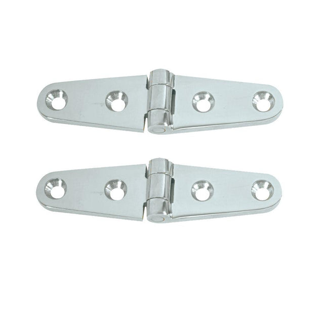 Whitecap Strap Hinge - CP/Brass - 4" x 1" - Pair [S-604] - Rough Seas Marine