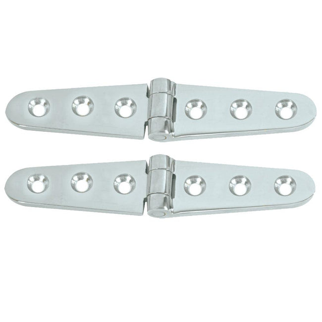 Whitecap Strap Hinge - CP/Brass - 6" x 1-1/8" - Pair [S-605C] - Rough Seas Marine