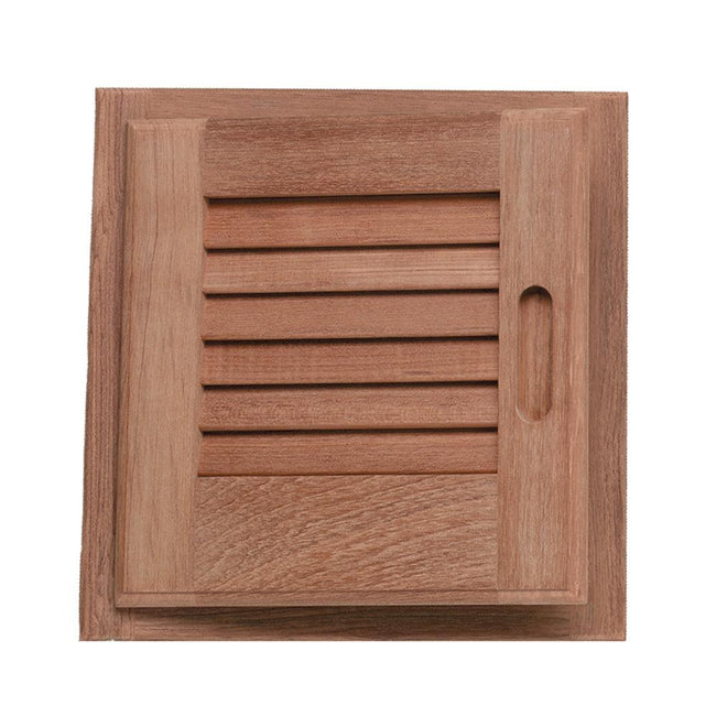 Whitecap Teak Louvered Door & Frame - Left Hand - 12" x 12" [60721] - Rough Seas Marine