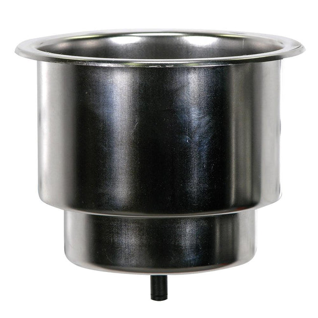 Whitecap Flush Cupholder w/Drain - 302 Stainless Steel [S-3511C] - Rough Seas Marine