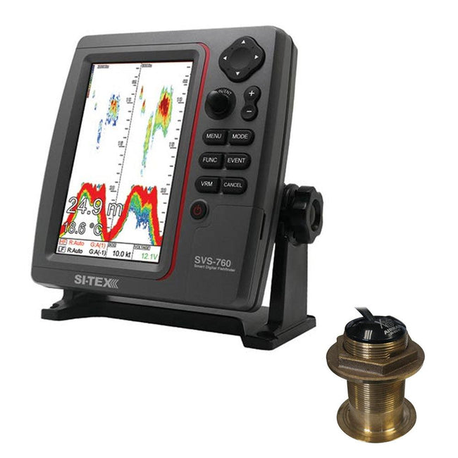 SI-TEX SVS-760 Dual Frequency Sounder 600W Kit w/Bronze 12 Degree Transducer [SVS-760B60-12] - Rough Seas Marine