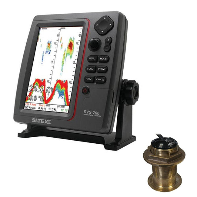 SI-TEX SVS-760 Dual Frequency Sounder 600W Kit w/Bronze 20 Degree Transducer [SVS-760B60-20] - Rough Seas Marine