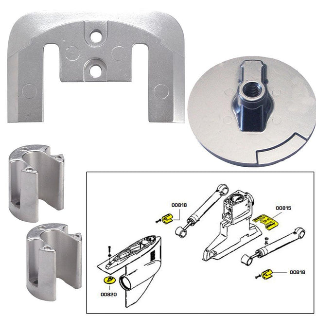 Tecnoseal Anode Kit w/Hardware - Mercury Bravo 2-3 - Zinc [20804] - Rough Seas Marine