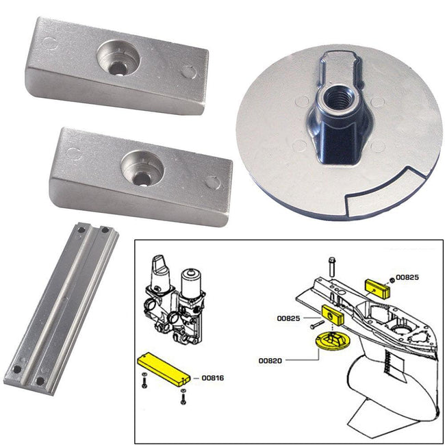 Tecnoseal Anode Kit w/Hardware - Mercury Verado 4 - Magnesium [20814MG] - Rough Seas Marine