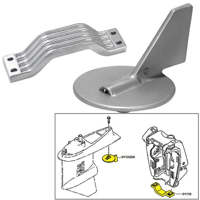 Tecnoseal Anode Kit w/Hardware - Yamaha 150-200HP - Zinc [21101] - Rough Seas Marine